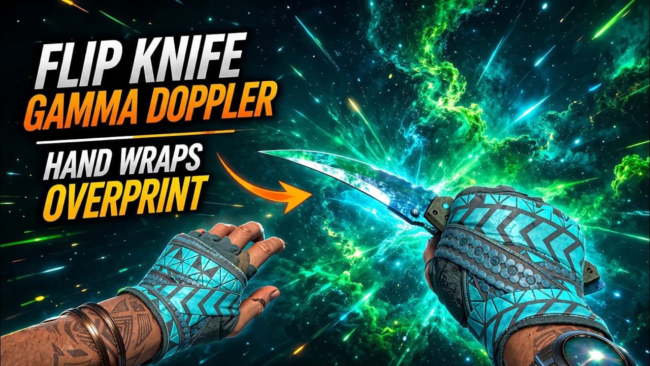 ★ Flip Knife | Gamma Doppler (Phase 3) + ★ Hand Wraps | Overprint
