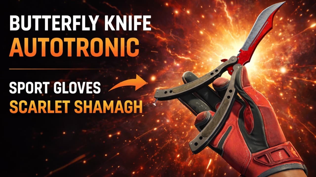 ★ Butterfly Knife | Autotronic + ★ Sport Gloves | Scarlet Shamagh